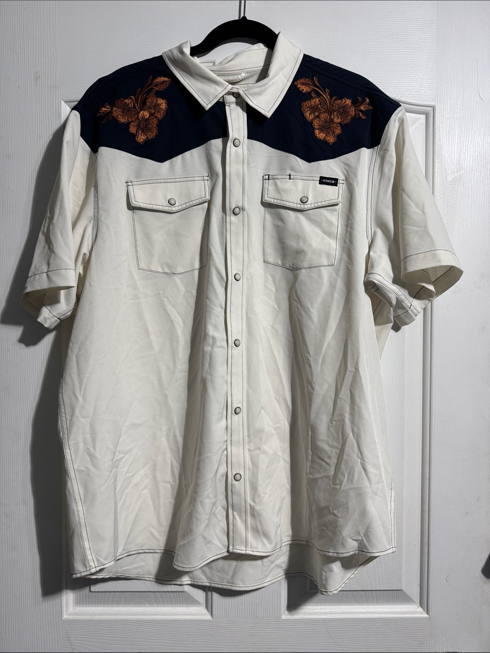 NWT Cinch Classic Cowboy Collection ArenaFlex Western Shirt XL Embroidered Pearl